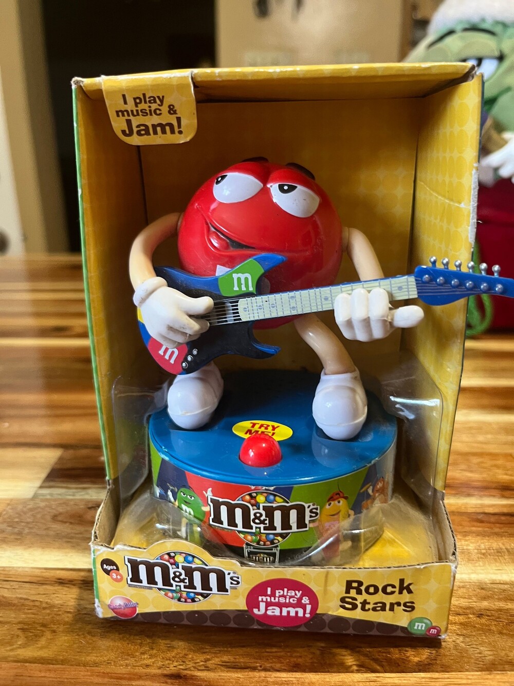 M&M's Rock Star Figurine Red Plastic Music Toy with Guitar